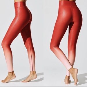 Carbon38 The Cristalline red ombre leggings size L